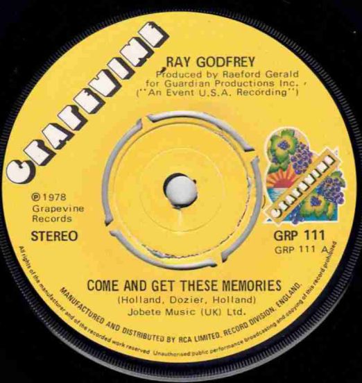 Ray Godfrey - Come And Get These Memories b/w I'm The Other Half Of You - Grapevine UK 7"