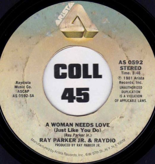 Ray Parker Jr. & Raydio - A Woman Needs Love (Just Like You Do) b/w So Into You - Arista 7"
