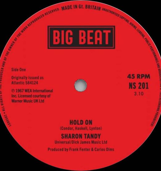 Sharon Tandy - Hold On b/w Daughter Of The Sun - Big Beat UK 7"