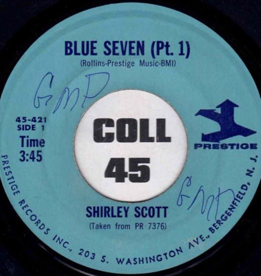 Shirley Scott – Blue Seven Pt.1 b/w Pt.2 - Prestige 7"