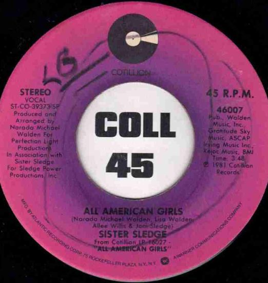Sister Sledge - All American Girls b/w Happy Feeling - Cotillion 7"