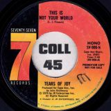 Tears Of Joy – This Is Not Your World Stereo b/w Mono – Seventy-Seven 7″