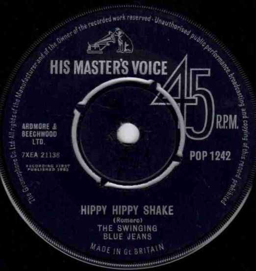 The Swinging Blue Jeans - Hippy Hippy Shake b/w Now I Must Go - His Master's Voice UK 7"