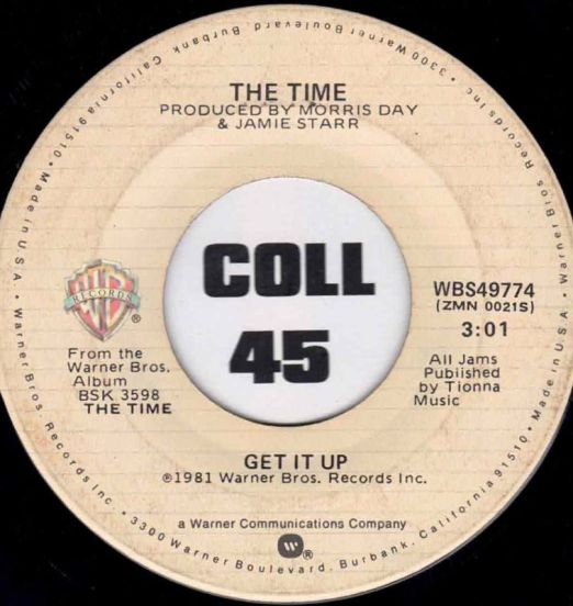 The Time - Get It Up b/w After High School - Warner Bros. 7"