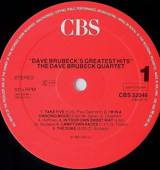DaveBrubeck-GreatestHitsLABEL