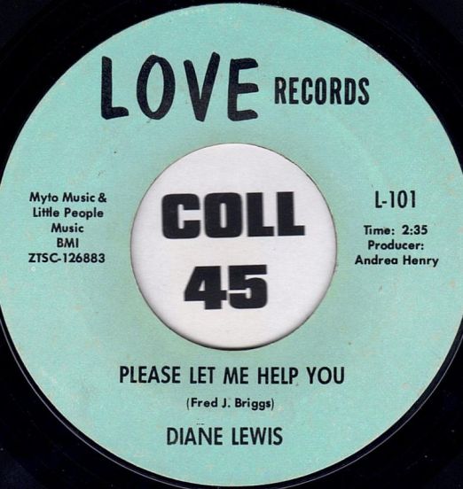 Diane Lewis - Please Let Me Help You b/w My Darlin Instrumental  - Love 7"