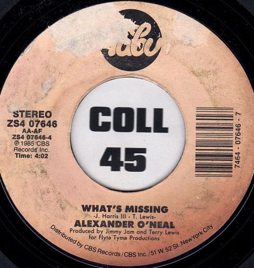 Alexander O'Neal - What's Missing b/w Never Knew Love Like This - Tabu 7"