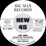 *PREORDER* The Topics – Hey Girl (Where Are You Going?) b/w The Metrics –  Wishes – Big Man UK DJ 7″