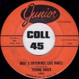 Yvonne Baker – What A Difference Love Makes b/w Funny What Time Can Do – Junior 7″