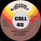 Betty Wright – Tonight Is The Night b/w Shoorah! Shoorah! – Alston 7″