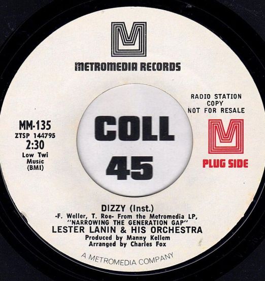 Lester Lanin & His Orchestra - Dizzy (Inst.) b/w Ob La Di, Ob La Da (Inst.) - Metromedia DJ 7"