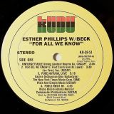 Esther Phillips With Beck – For All We Know – Kudu LP