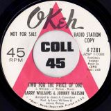 Larry Williams & Johnny Watson – Too Late b/w Two For The Price Of One – OKeh DJ 7″+PS