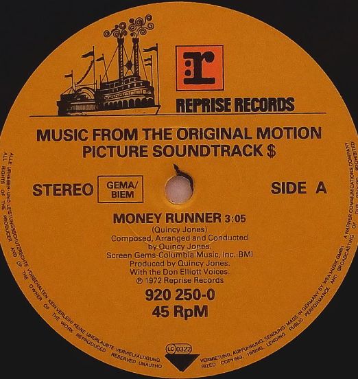 Quincy Jones - Money Runner - Reprise EU 12"