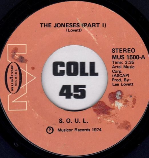S.O.U.L. - The Joneses Part I b/w Part II - Musicor 7"