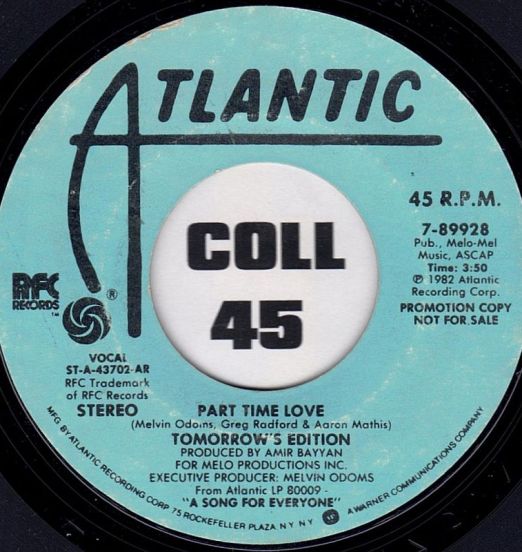 Tomorrow's Edition - Part Time Love b/w same - Atlantic DJ 7"