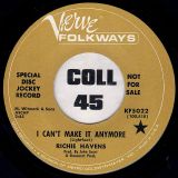 Richie Havens – I Can’t Make It Anymore b/w Morning, Morning – Verve Folkways DJ 7″