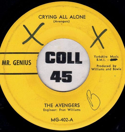 The Avengers - Crying All Alone b/w No Wonder - Genius 7"