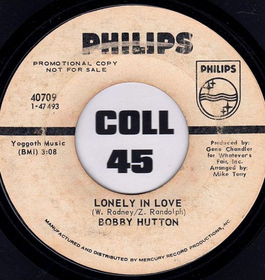 Bobby Hutton - Lonely In Love b/w You're My Whole Reason - Philips DJ 7"