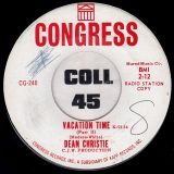 Dean Christie – Vacation Time Part 1 b/w Part 2 – Congress DJ 7″