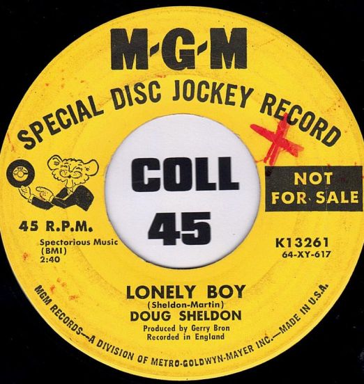 Doug Sheldon - Lonely Boy b/w Hello There Lonely Baby - MGM DJ 7"