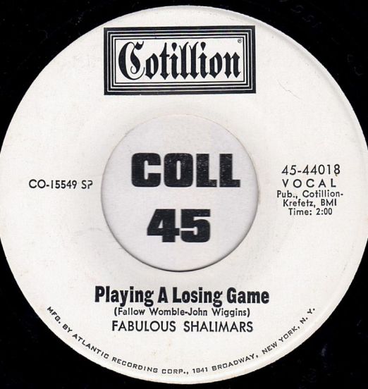 Fabulous Shalimars - Playing A Losing Game b/w Afro Soul - Cotillion DJ 7"