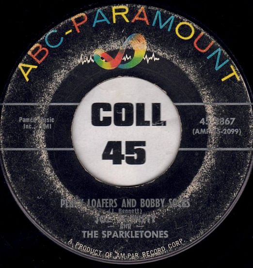 Joe Bennett And The Sparkletones – Penny Loafers And Bobby Socks, Rocket 7"