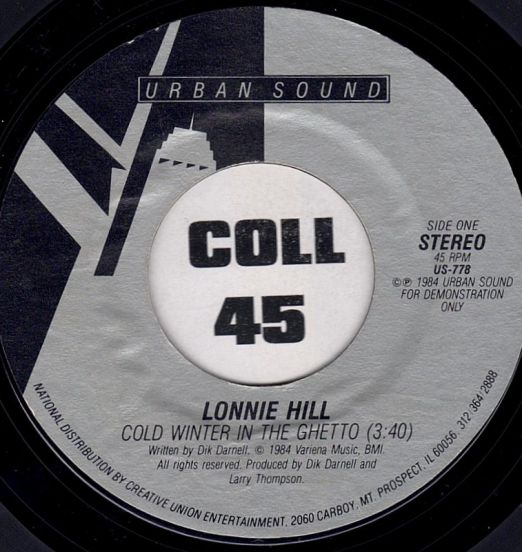 Lonnie Hill - Cold Winter In The Ghetto b/w Cold Winter In The Ghetto (Without Children) - Urban Sound DJ 7"