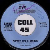 Sandie Shaw – Puppet On A String b/w Tell The Boys – Pye UK 7″