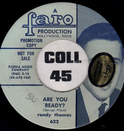 Randy Thomas - Are You Ready? b/w My Heart Cries - Faro DJ 7"
