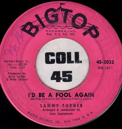 Sammy Turner – Paradise, I'd Be A Fool Again 7"
