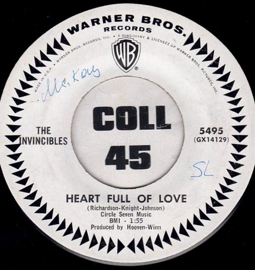 The Invincibles - Heartstrings b/w Got A Thing Goin' - Kent UK 7"