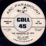 Cindy And Lindy – The Language Of Love b/w Brigettes’s Song – ABC Paramount DJ 7″