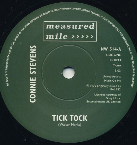 Connie Stephens - Tick Tock b/w Keep Growing Strong - Measured Mile UK 7"