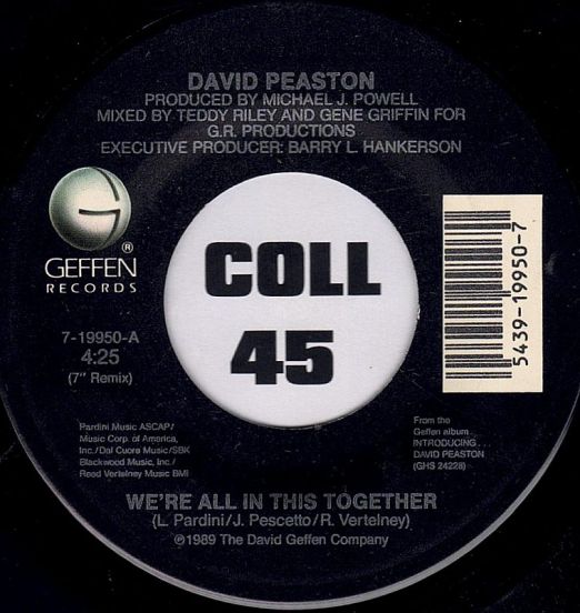 David Peaston - We're All In This Together b/w Don't Say No - Geffen 7"