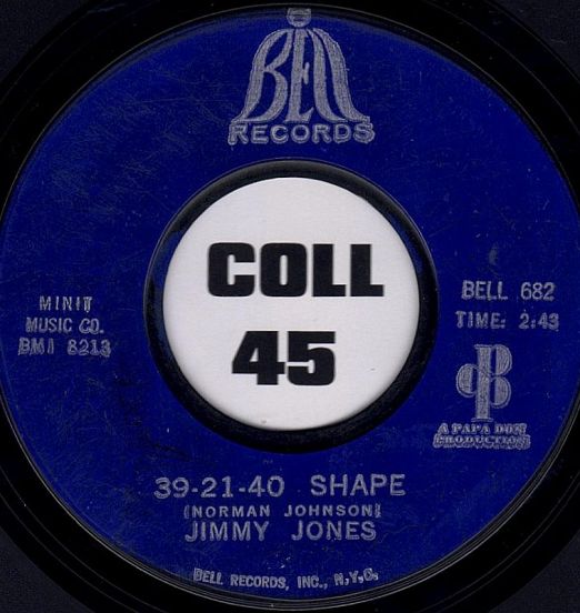 Jimmy Jones - 39-21-40 Shape b/w Personal Property - Bell 7"