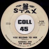 Barbara And The Browns – Big Party b/w You Belong To Her – Stax DJ 7″