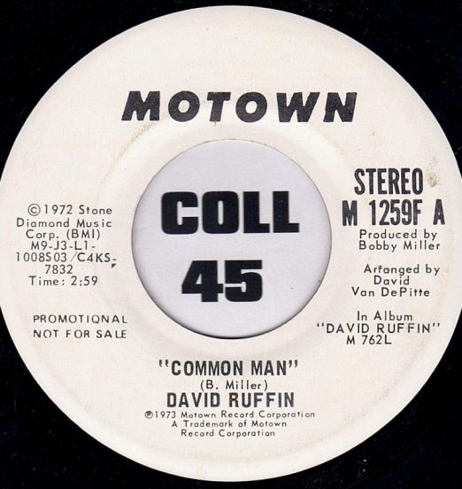 David Ruffin - Common Man b/w Common Man (Mono) - Motown DJ 7"
