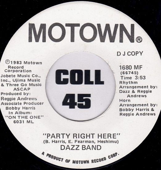 Dazz Band - Party Right Here b/w Same - Motown DJ 7"