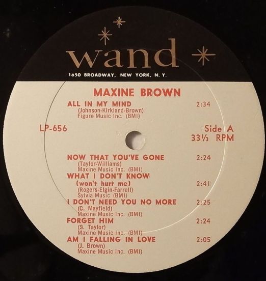MaxineBrown-AllInMyMindLABEL