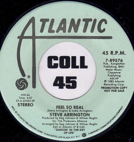Steve Arrington - Feel So Real STEREO b/w MONO - Atlantic DJ 7"