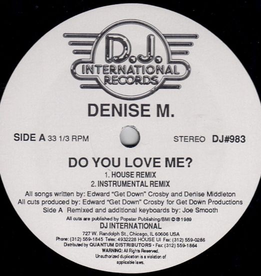 Denise M - Do You Love Me? - D.J. International 12"