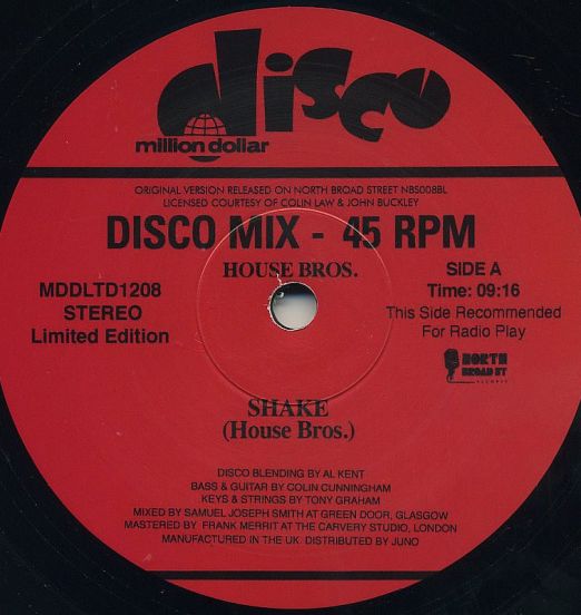 House Bros. - Shake Al Kent Remix Long Version - Million Dollar Disco UK 12"