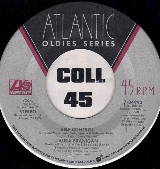 Laura Branigan - Self Control b/w The Lucky One - Atlantic 7"