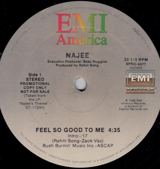 Najee - Feel So Good To Me - EMI America 12"