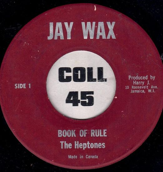 The Heptones - Book Of Rule b/w Book Of Rule Part 2 - Jaywax 7"