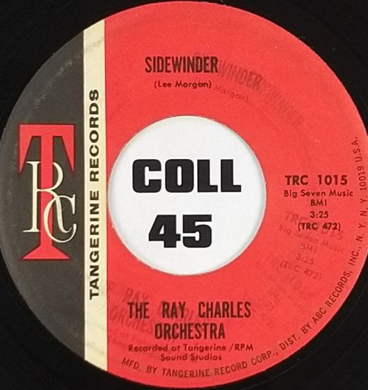 Ray Charles Orchestra - Sidewinder b/w Booty Butt - Tangerine 7"