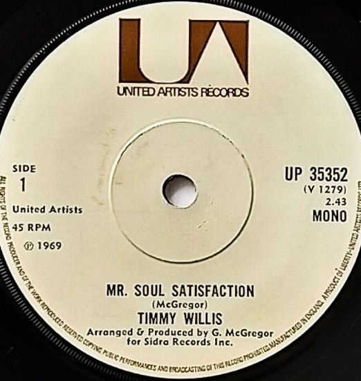 Timmy Willis - Mr. Soul Satisfaction b/w I'm Wondering - UA 7"