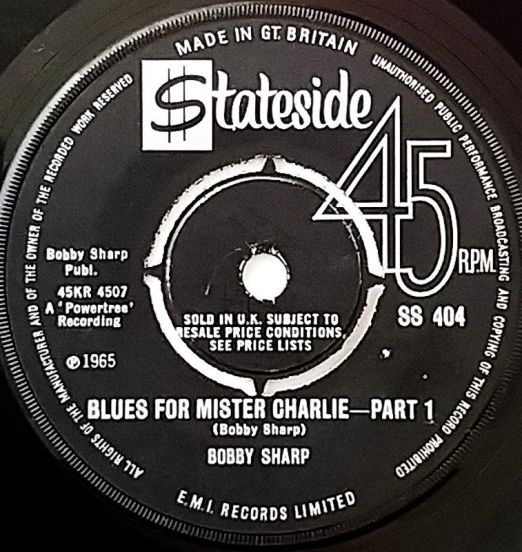 Bobby Sharp - Blues for Mister Charlie Part 1 b/w Lou Gossett/Paul Sindab/Joe Lee Wilson/Little Butter - Blues for Mr. Charlie Part 2 - Stateside 7"