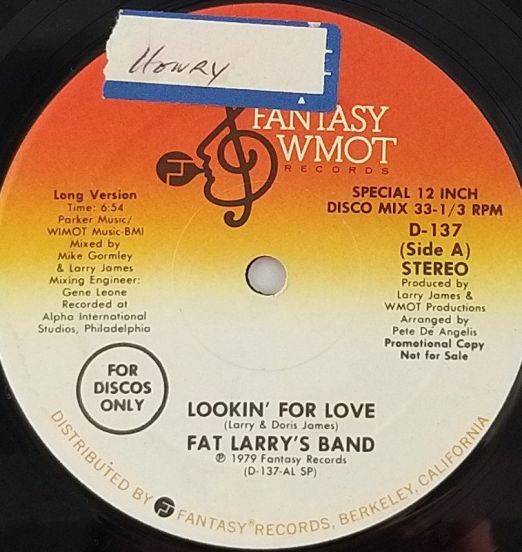 Fat Larry's Band - Lookin for Love (Long) b/w Short Version - Fantasy WMOT DJ 12"